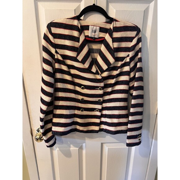 CAbi Collection Cruise Jacket Womens 6 Stripe Knit Blazer nautical preppy Sailor - Picture 11 of 11